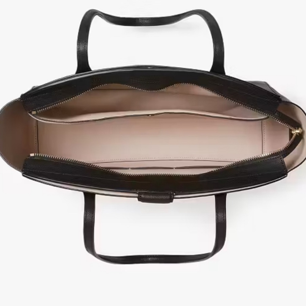 NWT Kate Spade Voyage Large Work Black Leather Tote Bag GORGEOUS - Picture 4 of 6